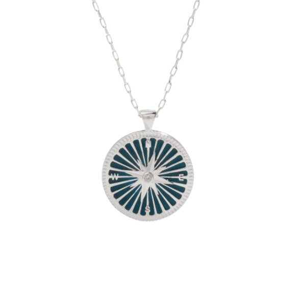 Adjustable Pendant Necklace Elegant Minimal Chic Spinning Compass Design